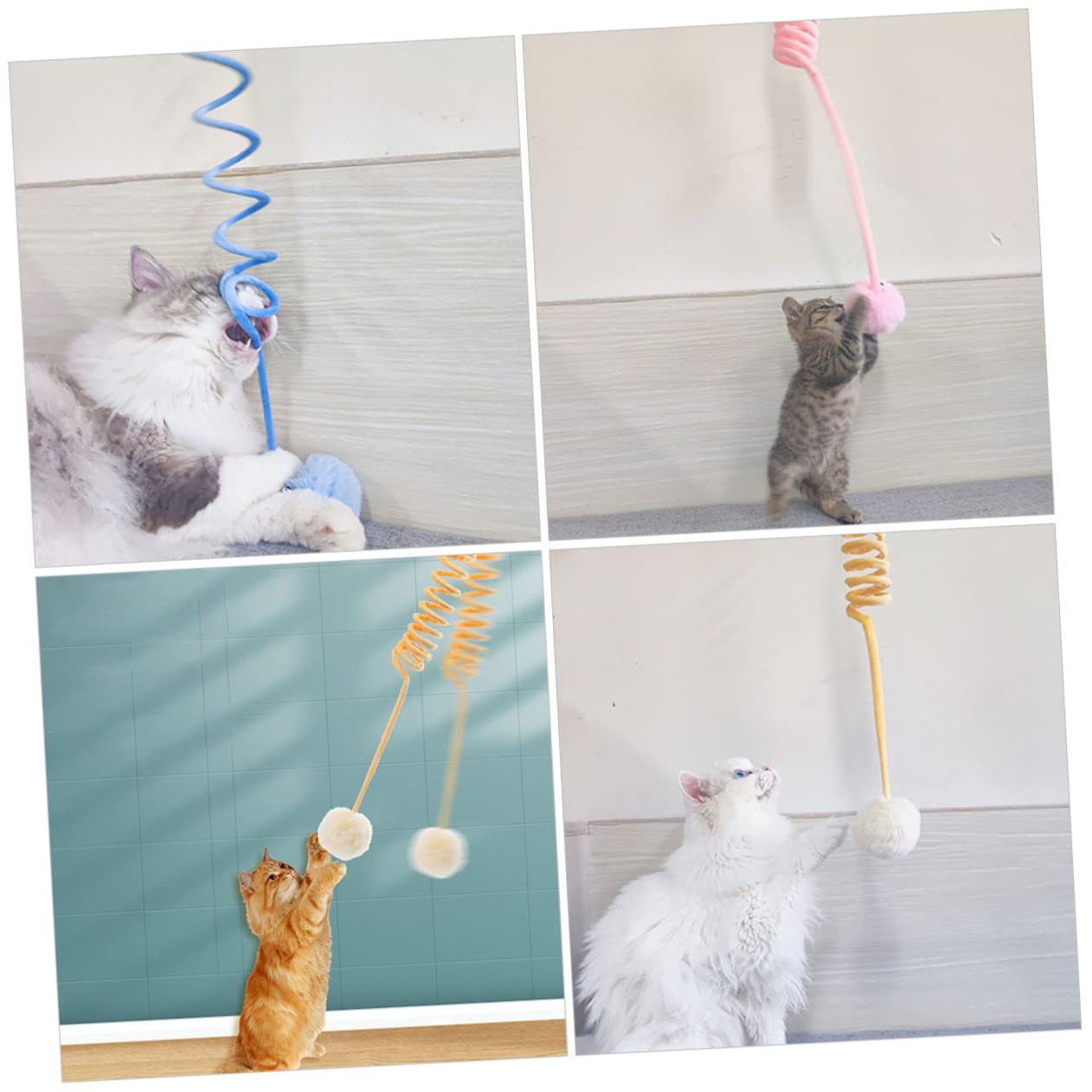 Yardwe 12stücke Katzen-plüschball-Spielzeug Mit Saugnapf Interaktive Katzenspielzeuge Für Drinnen Fördert Spiel Und Neugierde Farben