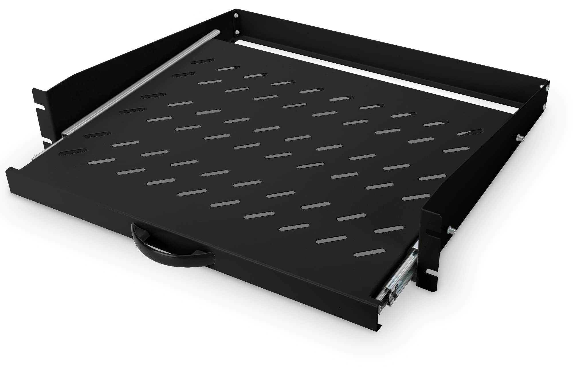 DIGITUS 2U allungabile mensola per armadi 450 mm profondità 88x483x352 mm 30 kg nero RAL 9005
