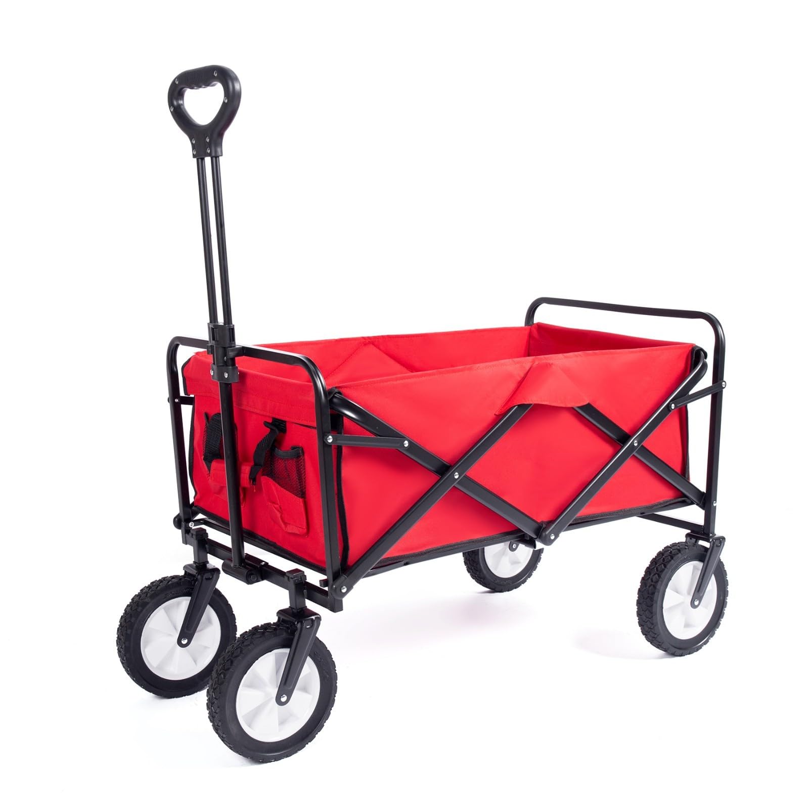 Folding Wagon, Collapsible Folding Wagon Cart With Adjustable Handle 150kg Multicolor(F)