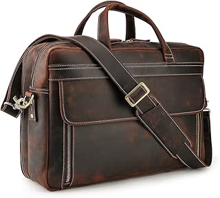 Lannsyne Vintage Genuine Leather Briefcases For Men 17 inch Laptop Bag Messenger Cross Body Shoulder Computer Satchel - coolthings.us