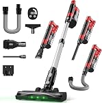 Aspirateur sans fil pour DeWalt Batterie, 7-in-1 Aspirateur de bâton léger avec HEPA Filtre, 35KPA Aspiration, 350W Moteur sans brosse, 3 Modes pour Tapis, Sol, Voiture (batterie non incluse)