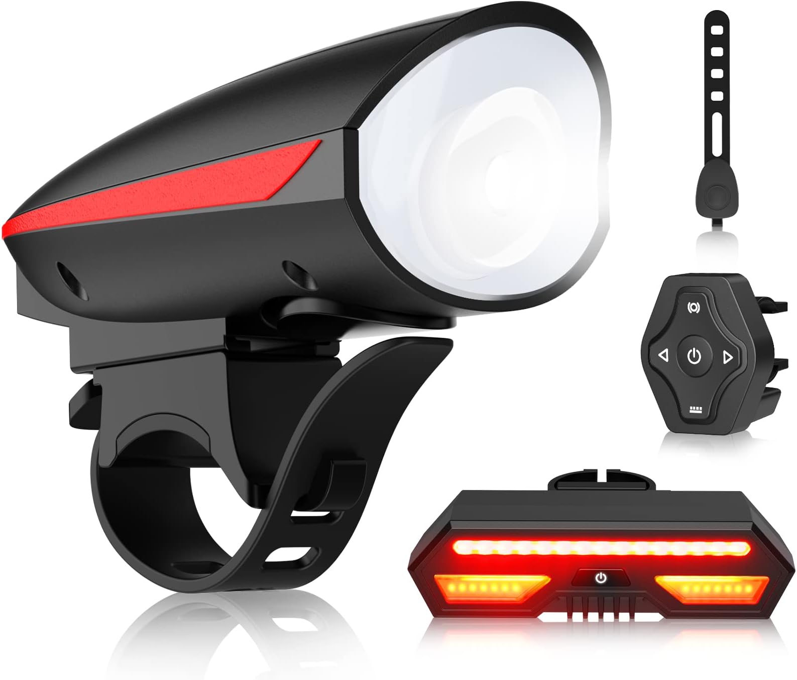 Bike Tail Light with Turn Signals-Wireless Remote Control Waterproof Bicycle Taillight-USB Rechargeable Ultra Bright Safety Warning Bike Brake Rear Lights-Easy Installation