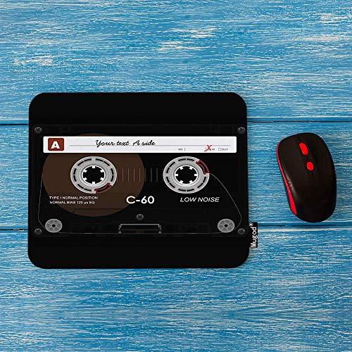 Mugod Retro Audio Cassette Mouse Pad Music Record Player Low Noise 80S Plastic Tape Mouse Mat Non-Slip Rubber Base Mousepad For Computer Laptop Pc Gaming Working Office & Home 9.5X7.9 Inch #TOP1