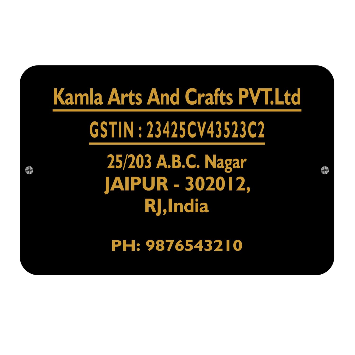 Webelkart Custom GST Name Plate for Office, Acrylic Laminated Board, 30 x 20 cm