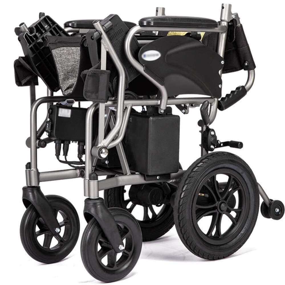 Carrozzina elettrica Leggera per Adulti, ausilio alla Mobilità Pieghevole, capacità di carico 100 kg, Peso 25 kg, con Doppio Controllo, Joystick Intelligente