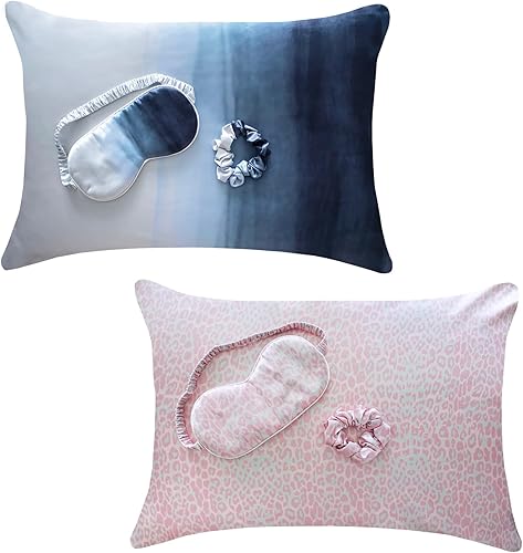 Funda de almohada de satén para cabello y piel de Fenrici, juego de sueño de viaje de lujo, funda de almohada de seda vegana de diseñador con