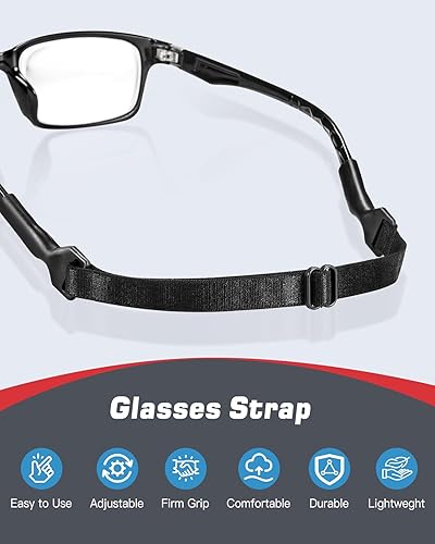 Miniatura 2 de Vastar Correas para lentes  6 piezas de retenedor ajustable para gafas, correa de gafas de sol sin cola, correas de soporte para gafas para hombres,