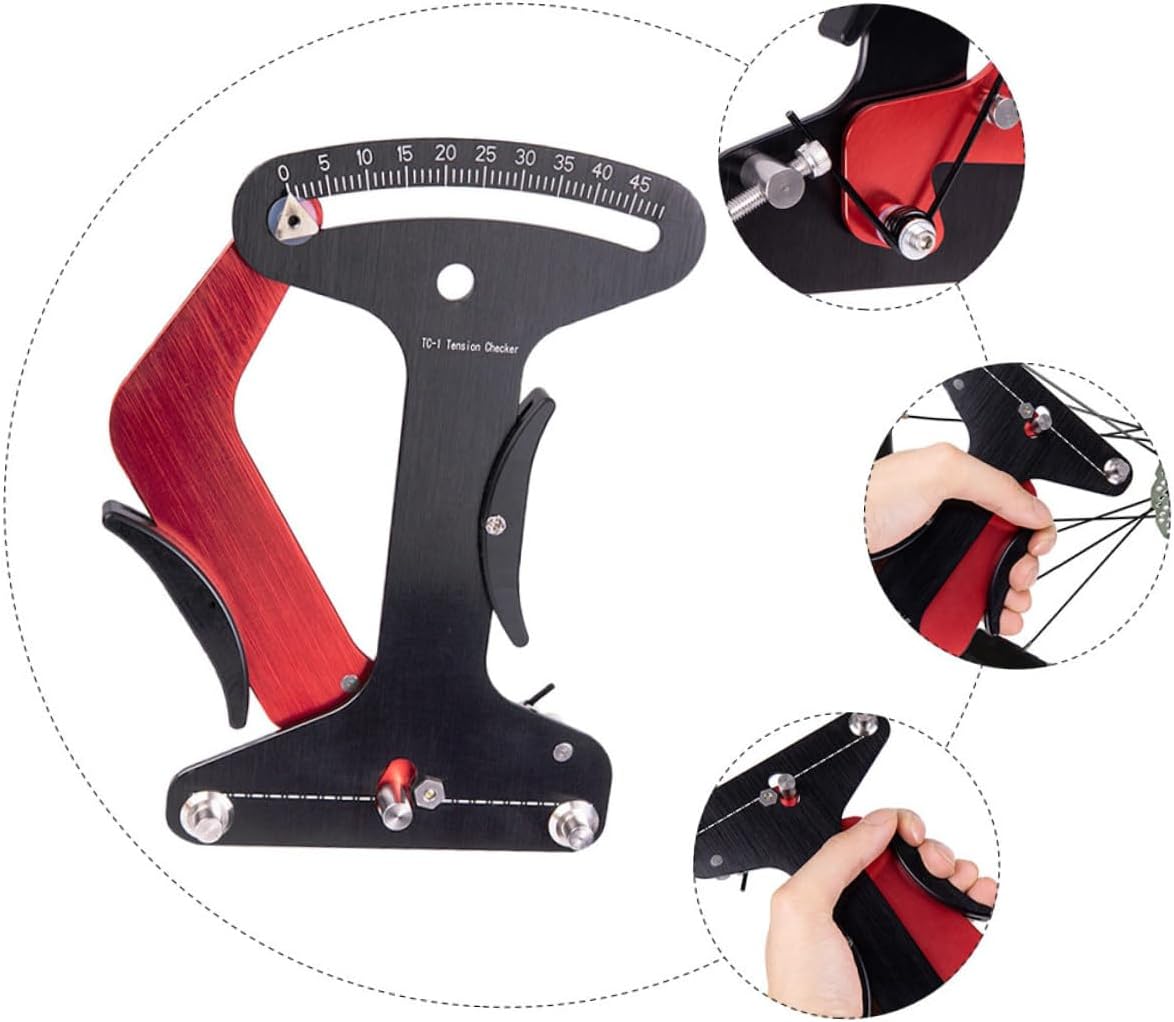 Mikinona Portable Bicycle Spoke Tension Accurate Indicator Tool for Steel Aluminum Titanium Spokes with Reading Chart for Wheel Measuring and Repair