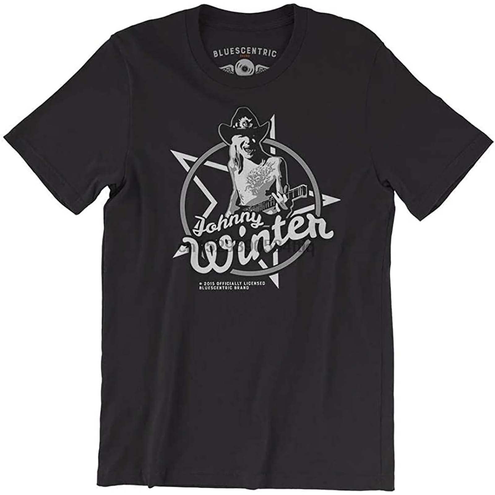 Rather Men's Black Johnny Winter T Shirt Vintage Style Lightweights