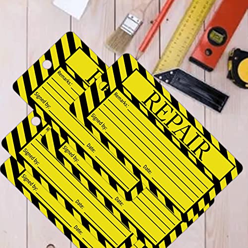 Etiquetas de reparo necessárias para manutenção de 6 x 13 cm com etiquetas de controle de qualidade
