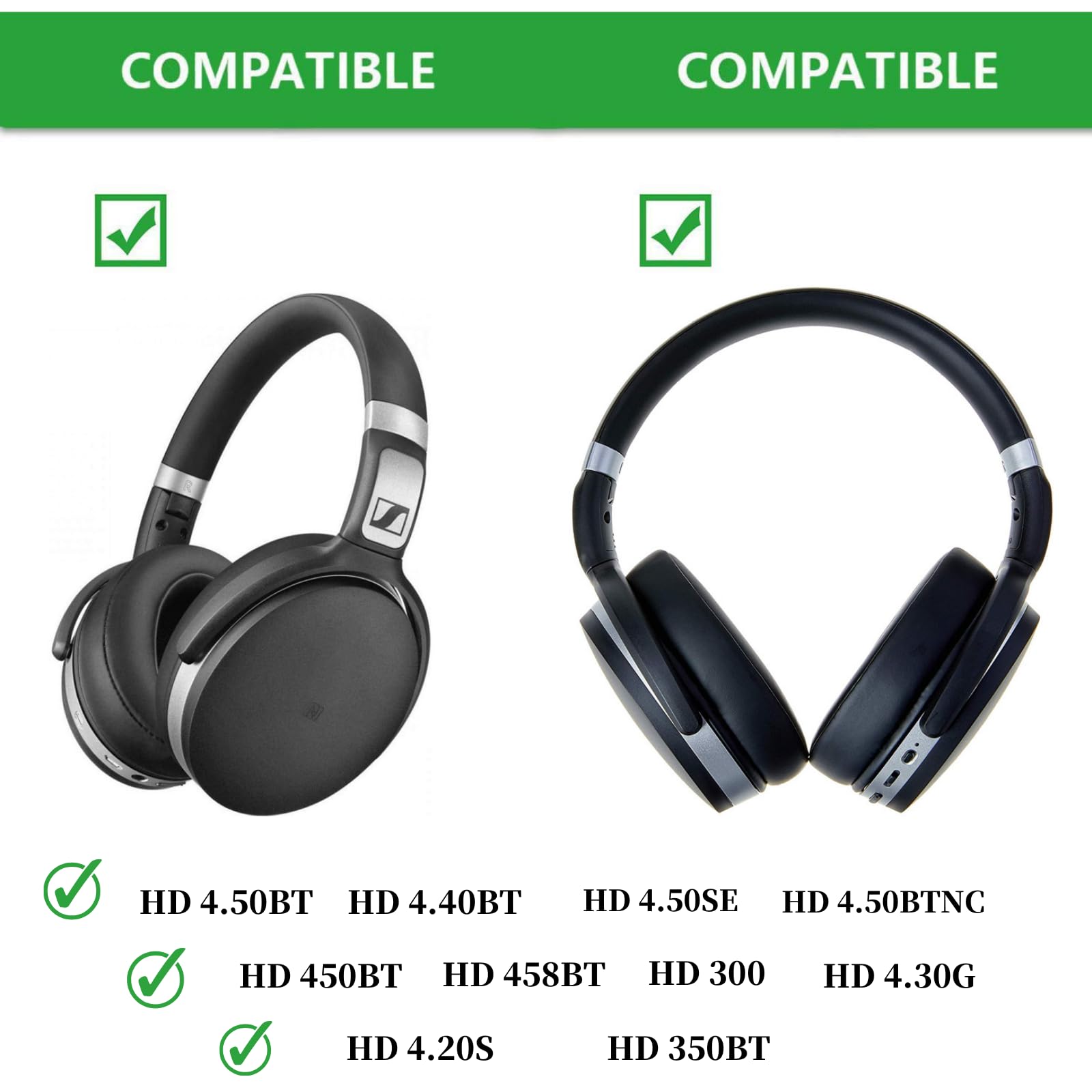 ゼンハイザー　HD 450BT WHITE(イヤーパッド交換済) TOYOSO Sennheiser HD 4.50BT 4.50BTNC 4.50SE 等 ヘッドホン用