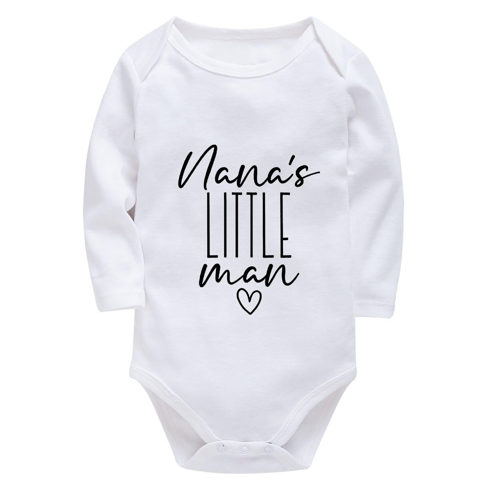 WOOYONGING Please Pass Me To My Nana Baby Outfits Long Sleeve Romper Baby Boy Rompers White Newborn 0-3 Month