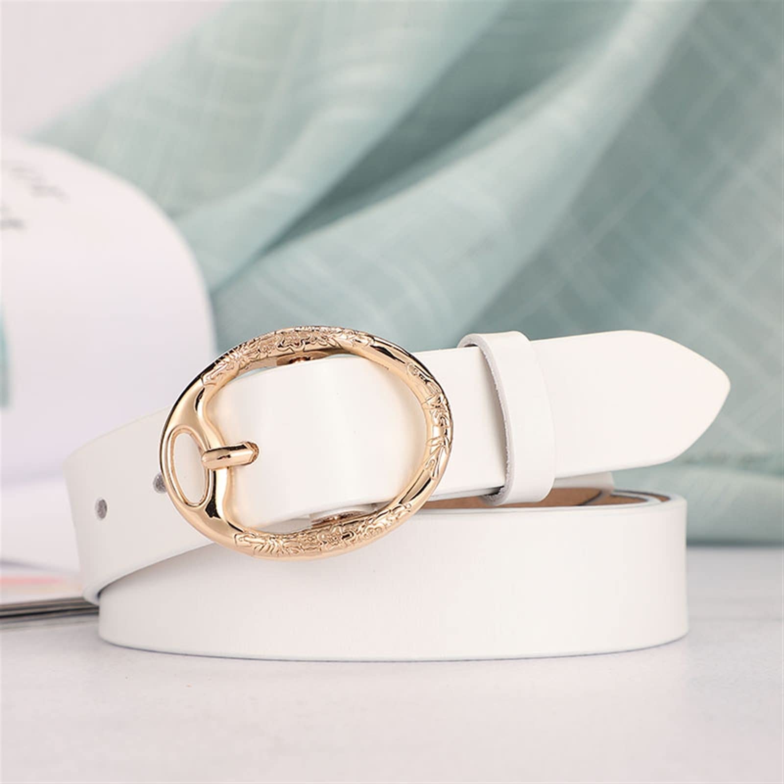 Amazon.co.jp: レザースキニーベルト レザーレディースベルトメタル