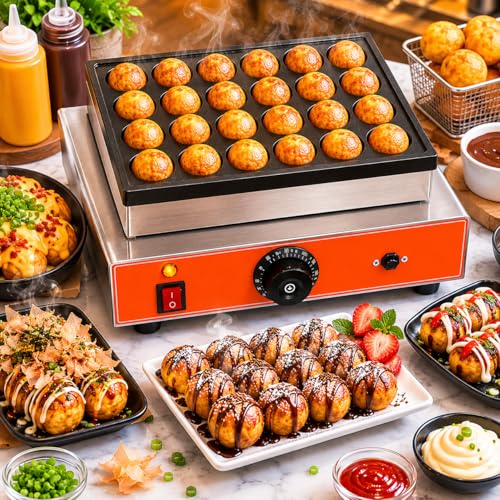 Image of Commercial Mini Pancake Maker, Electric Dutch Pancake Machine with Multi Cavity Plate, Fast Heating Baker for Cafe Restaurant