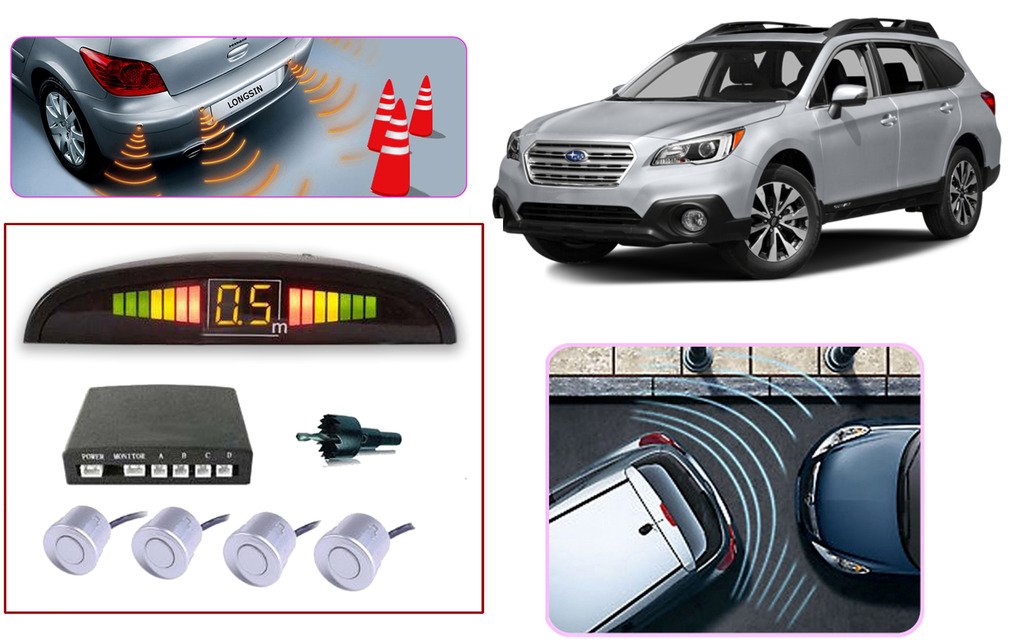 Auto Pearl Car White Parking Reverse Sensors Compatible with- Outback - Set of 4Pcs