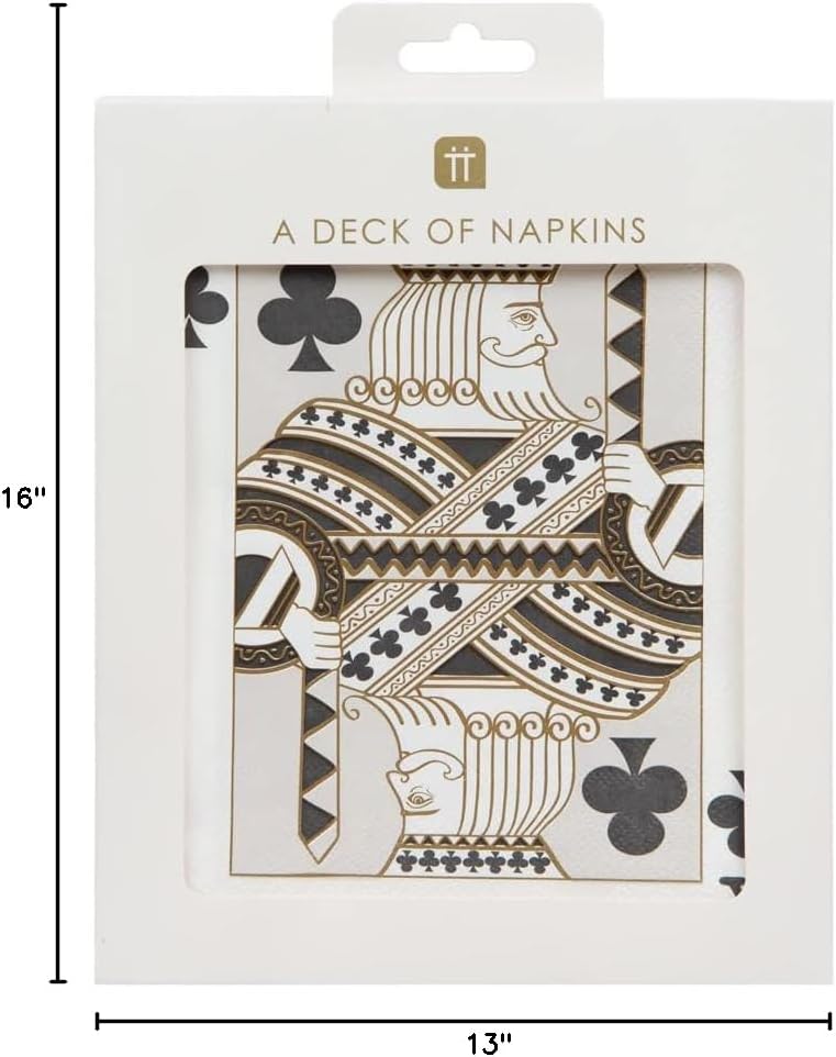 Talking Tables 20 x Large Playing Card Napkins for Casino Party Decorations, Games Night Poker Table Decor | Paper Serviettes for Decoupage with Alice in Wonderland Themed Birthday Giant Card Deck