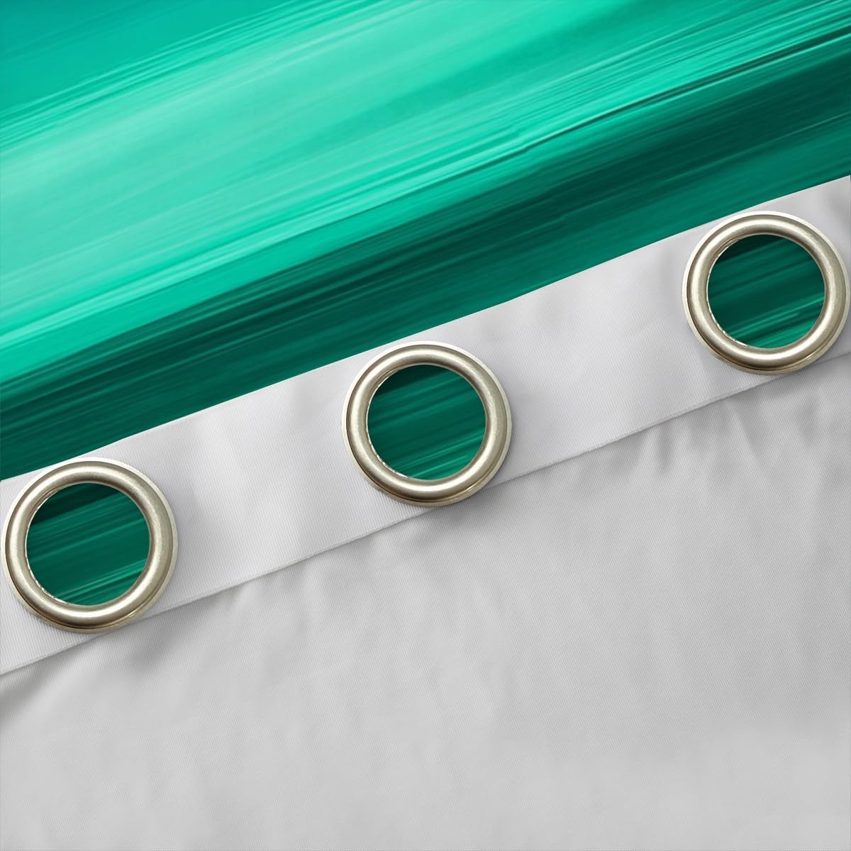 jejeloiu Green Teal Darkening Window Drapes Turquoise Style Curtain Green Minimalist Lines Blackout Curtains() for Bedroom Children Modern Design Window Treatments Decor (2 Panels, 42 x 63 Inch)