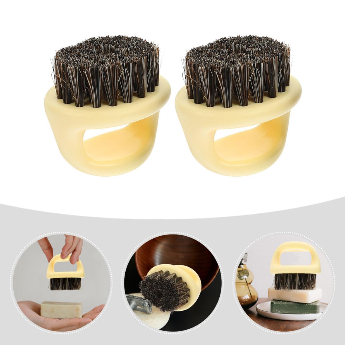 balacoo 6pcs Portable Beard Brush Multi-use Bristle Beard Comb for Men Hair Removal Tool for Neck and Face Ergonomic Handle for Comfortable Grip for Barbers and Home Use