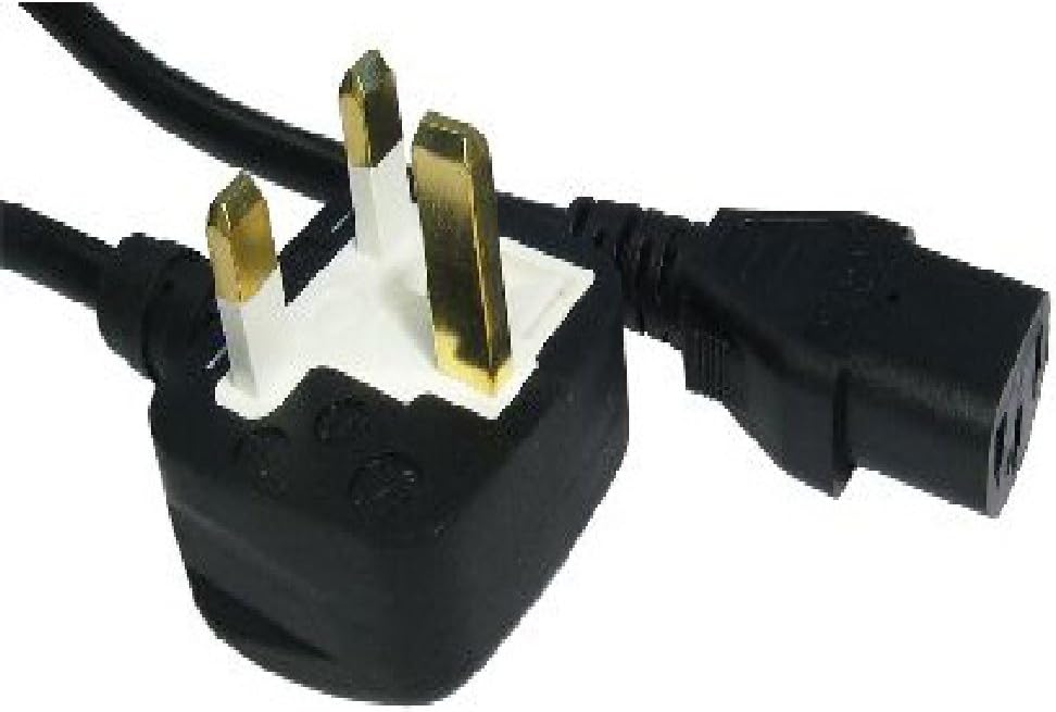1.8m Kettle Lead - IEC (C13) to UK Mains (3 pin) Cable - 5A (amp) - Moulded - Black Coloured - Approve by A.S.T.A - N14586