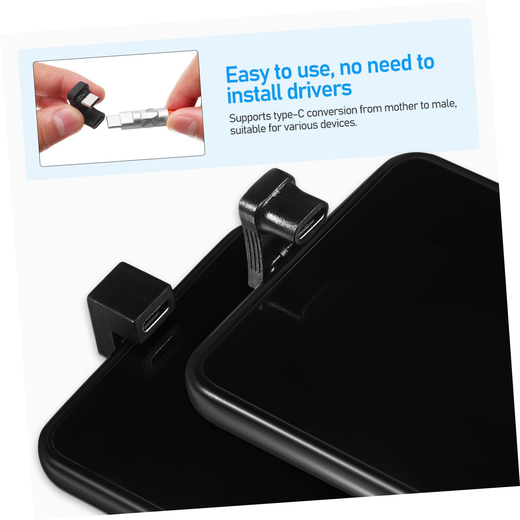 Happyyami USB c Adapter 2 Pack USB c Angled Adapter Right Angle 180 Degree Easy to Use