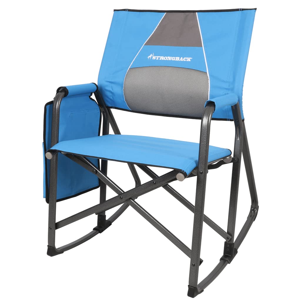 STRONGBACKDirector with Innovative Lumbar Back Support Heavy Duty Camping Chair with Side Table