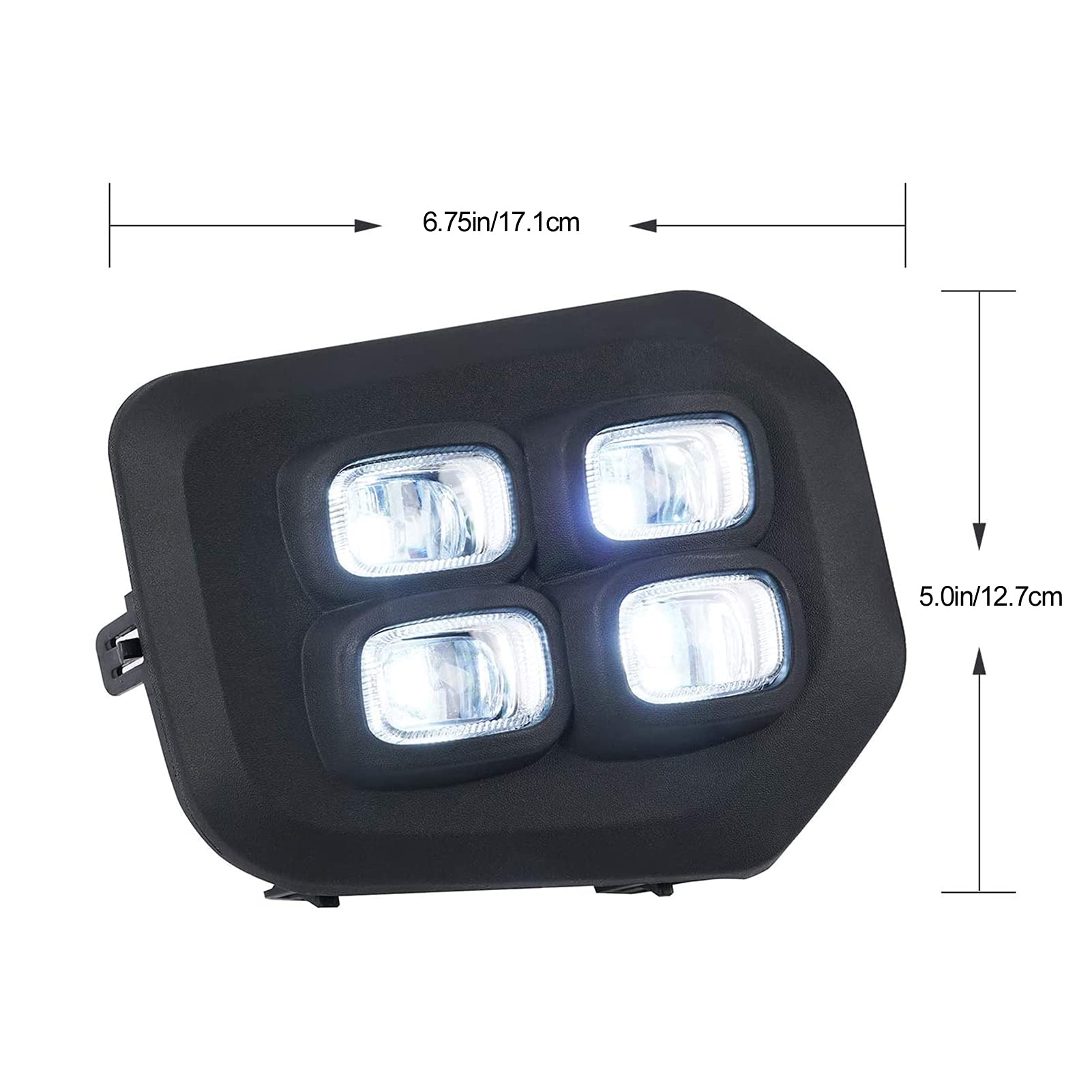Walmeck Para świateł do Jazdy Dziennej LED Przednia Lampa DRL Pasuje do Wszystkich Modeli 16-20, z przezroczystą soczewką Projektora zapewniającą maksymalną (Światło żółte i białe dwukolorowe)