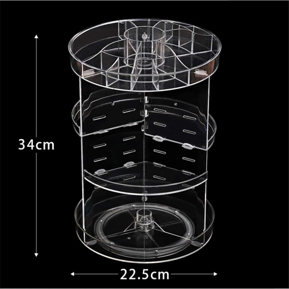 Cosmetic Organisers 3-layer Round 360-degree Rotating Makeup Device Rotary Makeup Makeup Mirror Makeup Rack 4 Layer Adjustable Jewelry Makeup Locker Bedroom Bathroom Cosmetic Case Great for Bathroom image 3