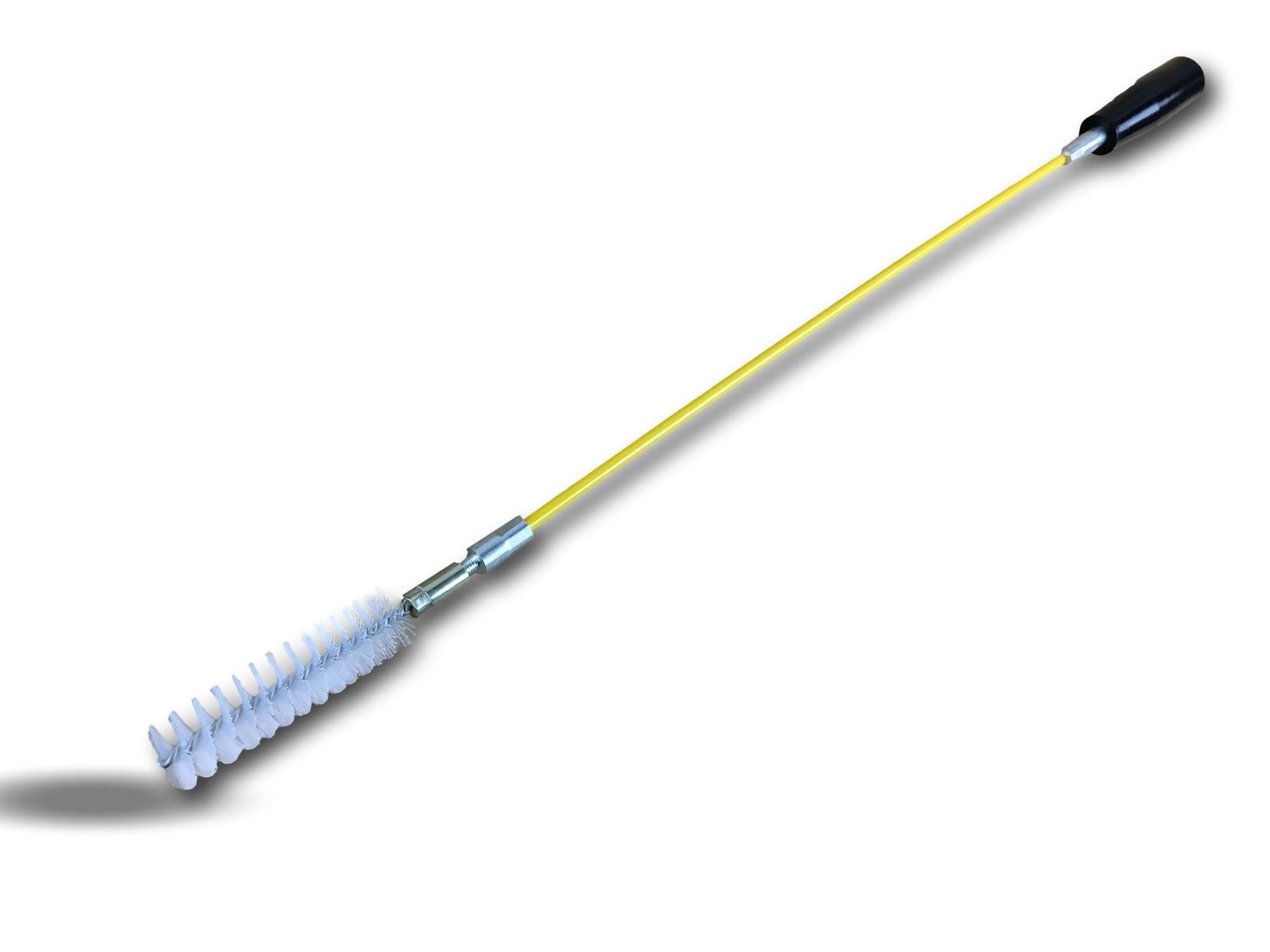 Kibros Lot 10 écouvillons Nylon condenseur + Tringle 48 cm Ø 25 mm | Raccord laiton taraudé M6, torsade acier galvanisé, fil nylon, tringle flexible acier 48 cm incluse, Ø 25 mm.