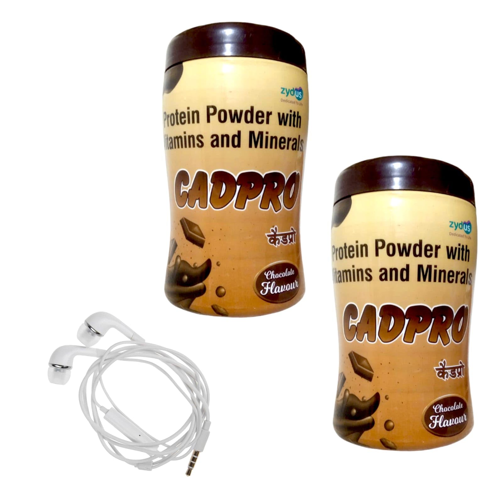 cadpro protein powder with vitamins and minerals 200g pack of 2 with earphone