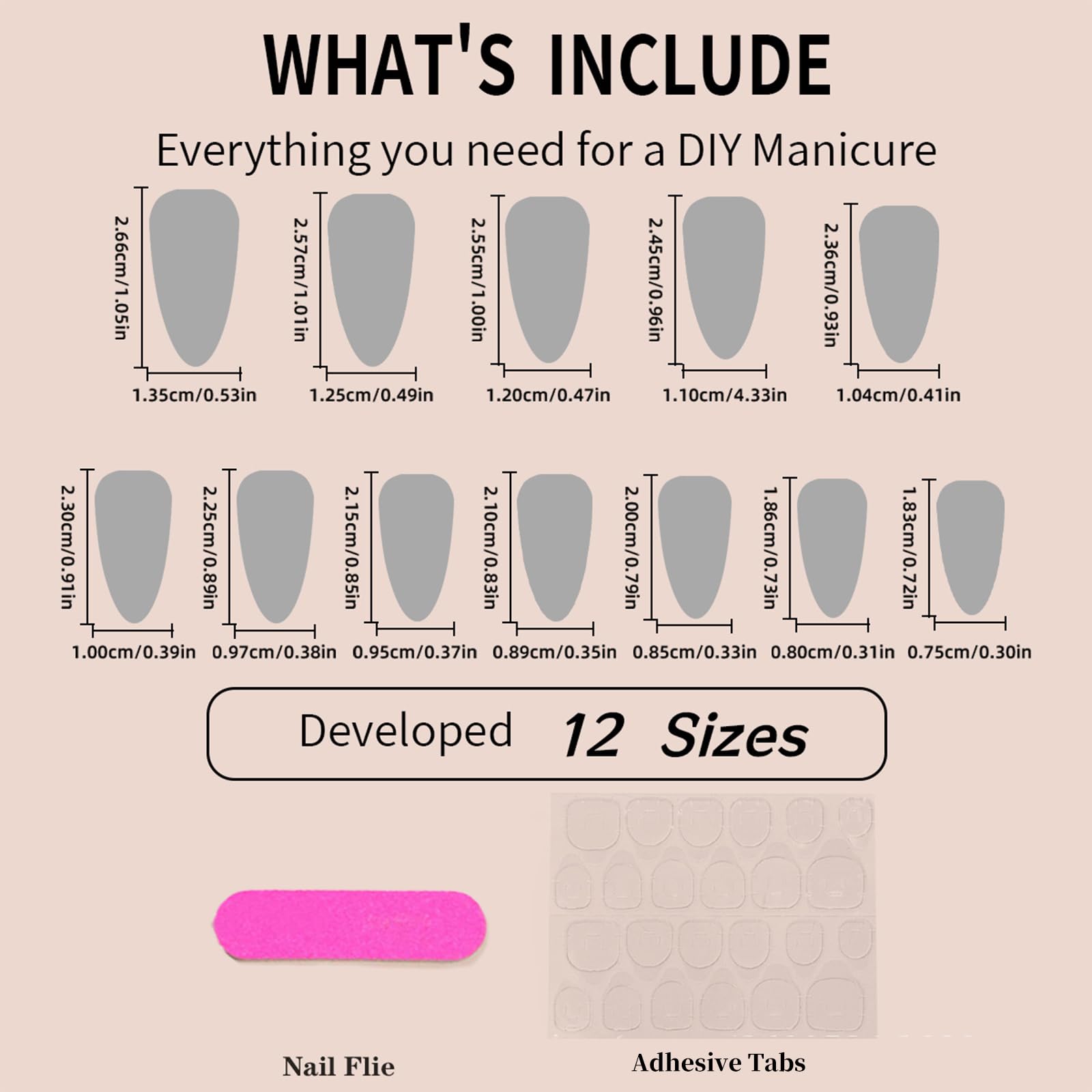NICENEEDED 24 Pcs Almond Press on Nails, Medium French Tip False Nails - Image 2