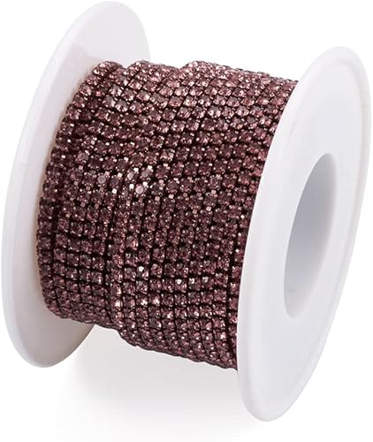 Vista 91 de Fashewelry 6 yardas de diamantes de imitación de cristal de tamaño mixto, oro y plata, bandas de diamantes de imitación de latón transparente