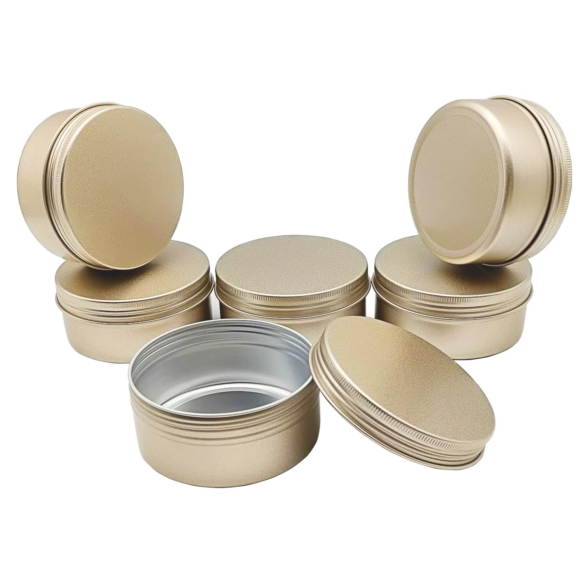 Pots en aluminium 150 ml avec couvercle à visser pour crème cosmétique