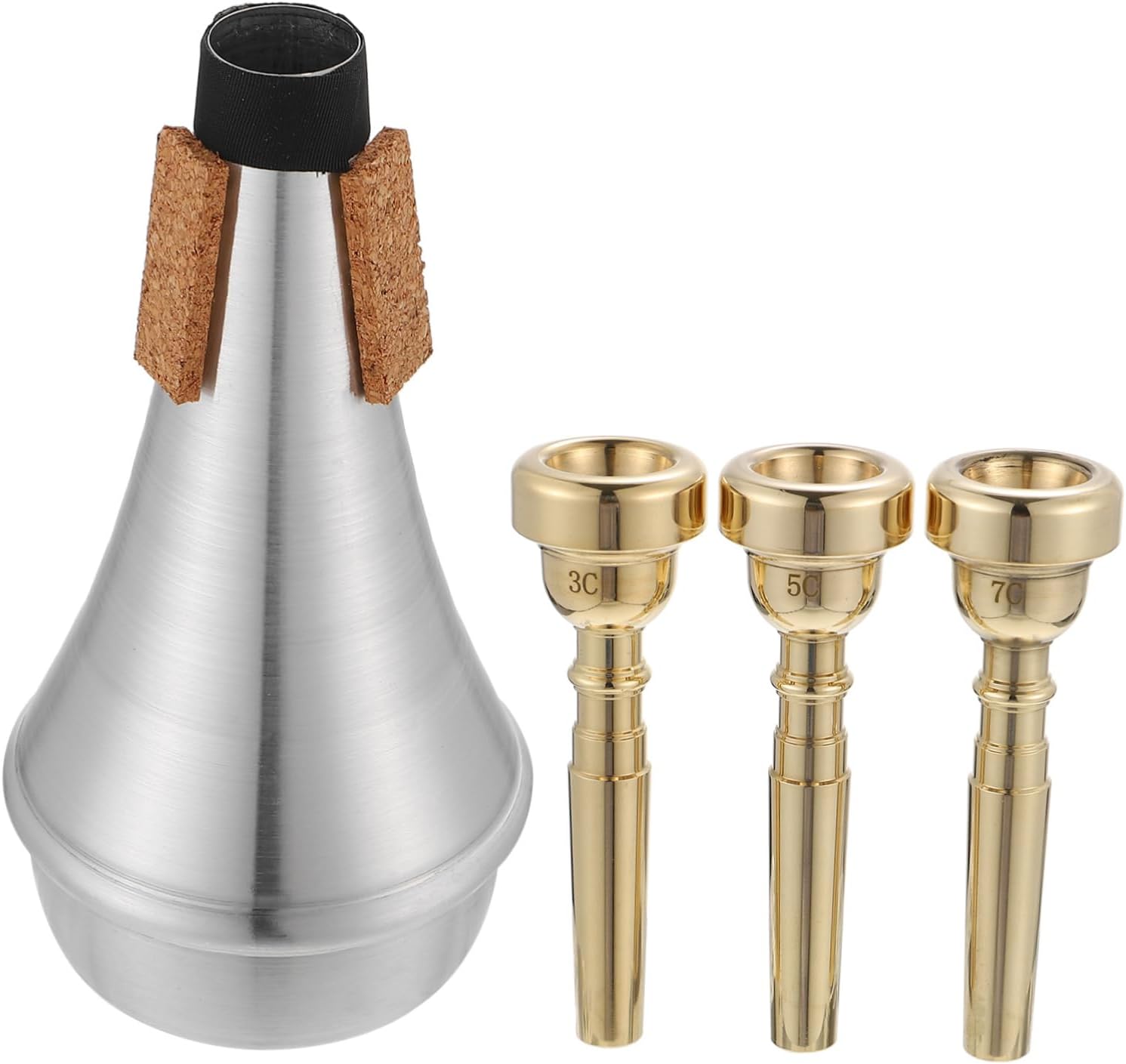 BESPORTBLE Trumpet Mute Set 3C 5C for Beginners Lightweight Practice Silencer for Small Trumpet Music Instrument