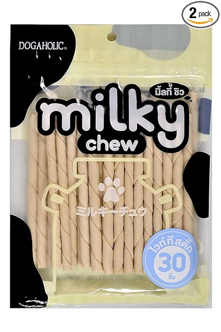 Dogaholic Milky Chews Sticks Dog Treat (30 Pieces) - Pack of 2