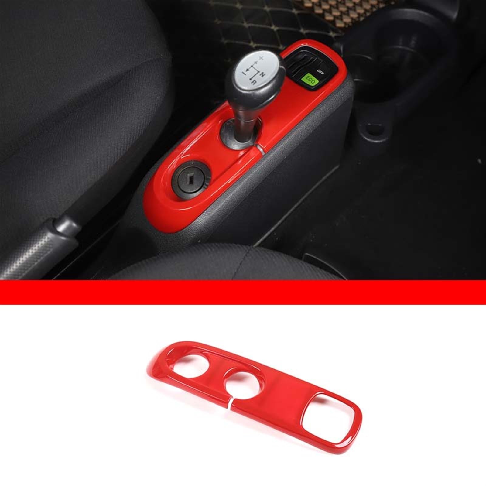 Komponenten Abs Aufkleber Für Autokonsolen-Gangschaltungskastenverkleidung Für Smart 451 Für Fortwo 2009-2015 LHD(Rood)