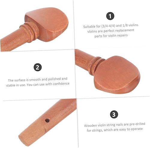 Miniatura 9 de Abaodam 12 Pcs Violin Tuners Tuning Pegs Violin Peg Violin Turner Violin Bridge 44 Useful Musical Instrument Accessories Violin Loose Pegs Violin