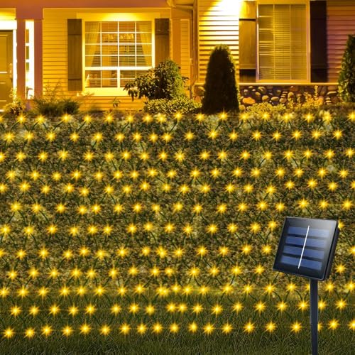 ZAIYW 3m x 2m Solar Net Lights Outdoor Garden with Auto On/Off Timer