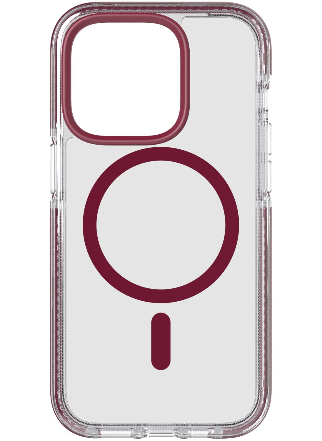 tech21Evo Crystal Ashurst Protective Case with MagSafe for iPhone 14 Pro, Burgundy