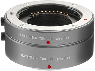 FocusFoto Metal Automatic Electronic Macro AF Auto Focus Extension Tube DG Set 10mm+16mm for Olympus Panasonic Micro Four Thirds M4/3 Mount GH3 GH4 GH5 E-PL8 E-PL7 E-M5 E-M10 Mark II III Camera (Grey)