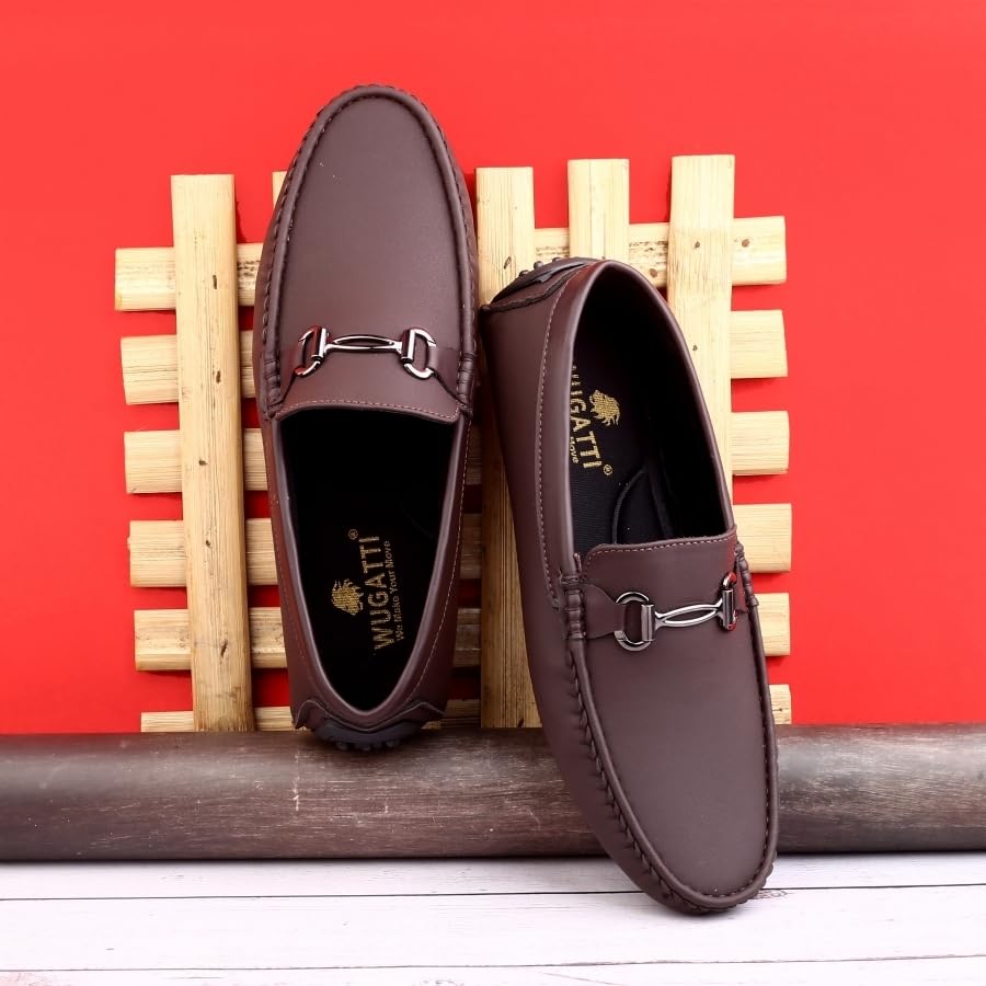 Image of WUGATTI Men's Suede Stylish, Comfortable & Casual Slip-On Loafers