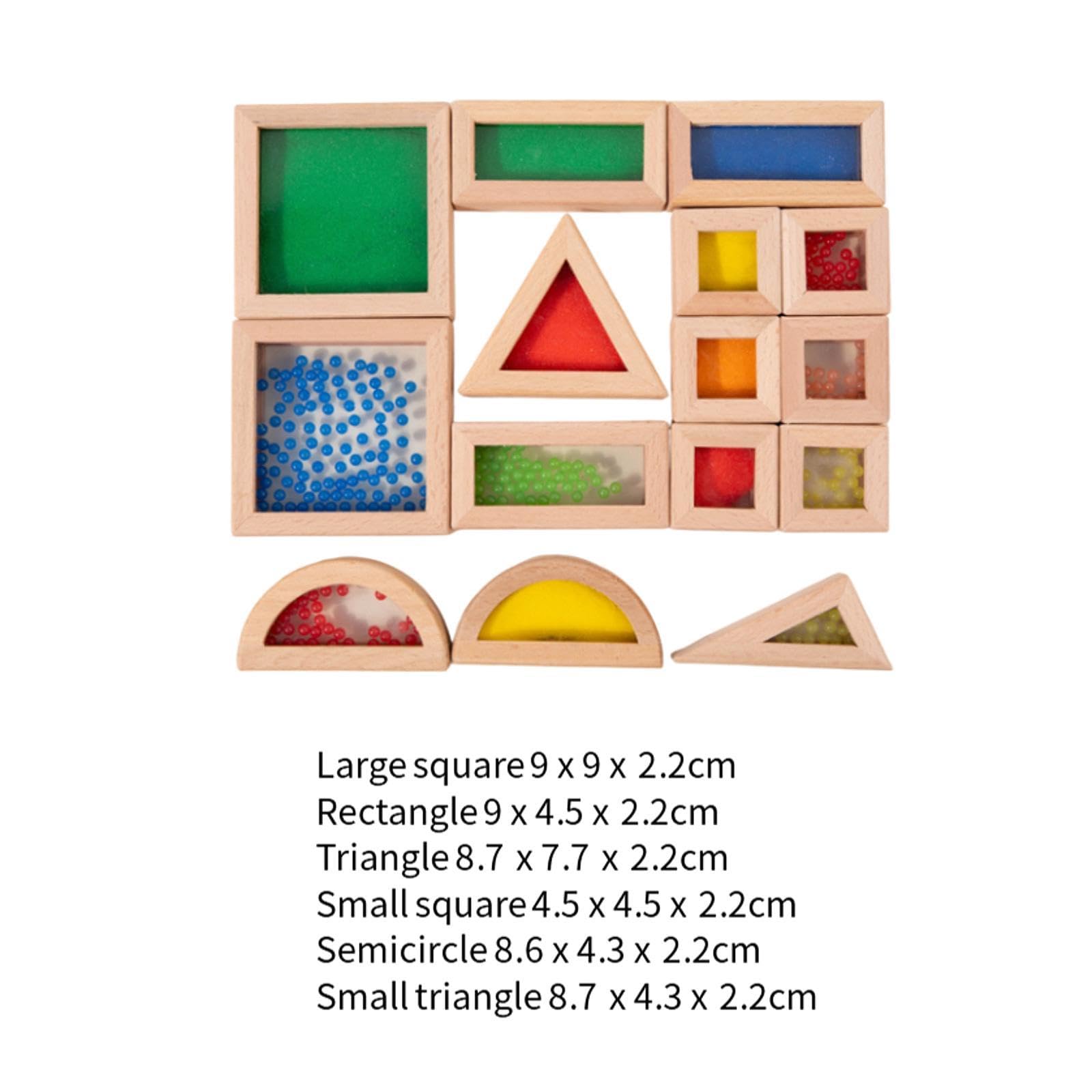 Qianly Blocchi Da Costruzione in Legno, Blocchi Geometrici, Set di Blocchi Impilabili per Lo Sviluppo Della Motricità Fine, Giocattoli Da Costruzione, 15 Pezzi, Taglia unica bambino