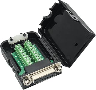 DB15 Breakout Connector Female Adapter 15-pin Port Adapter to Terminal Connector Signal Module with case(Female Connector,with Nut)