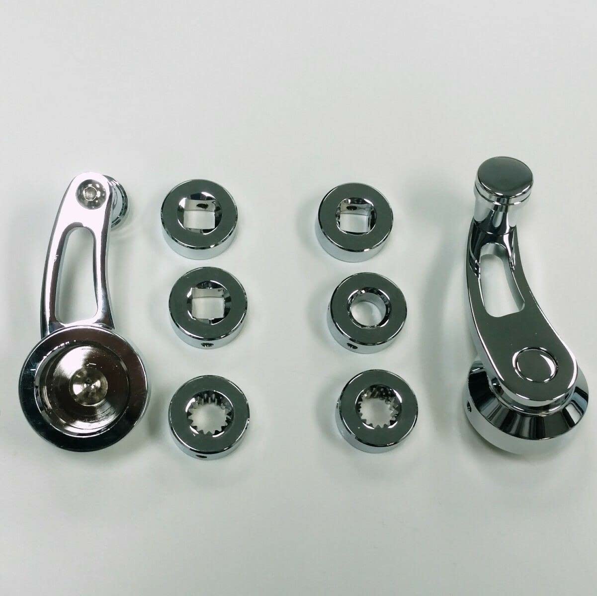 2x Billet Aluminum Window Crank Handles – Chrome – Universal Fit For Hot Rods, Chevy, Ford, Chrysler