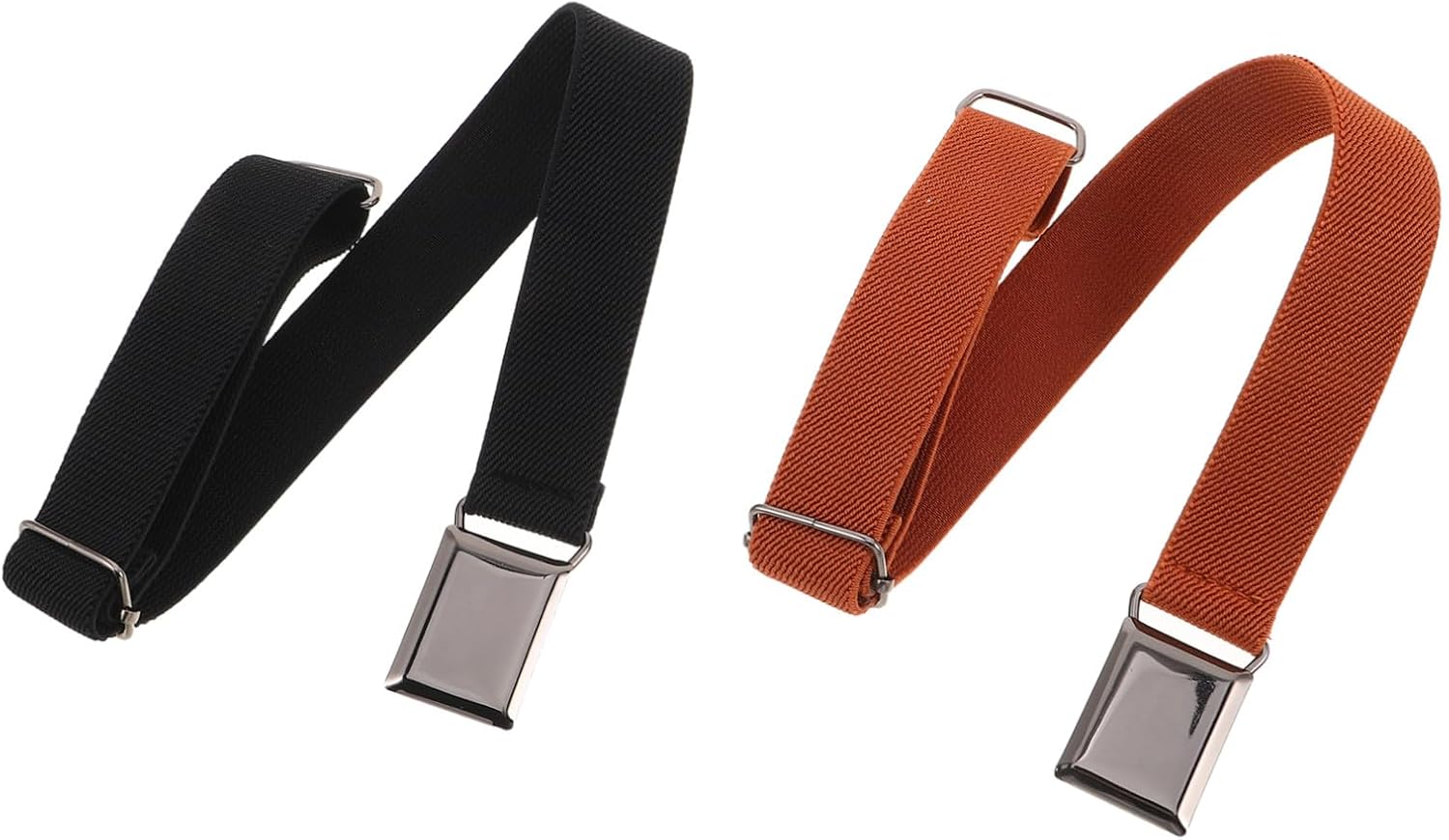 HOMSFOU 2pcs Adjustable Elastic Belt for Boys and – Stretchy Soft Waistband with Metal Buckle, Elastic Waist Belt for School Uniform, Casual Pants, Skirts,