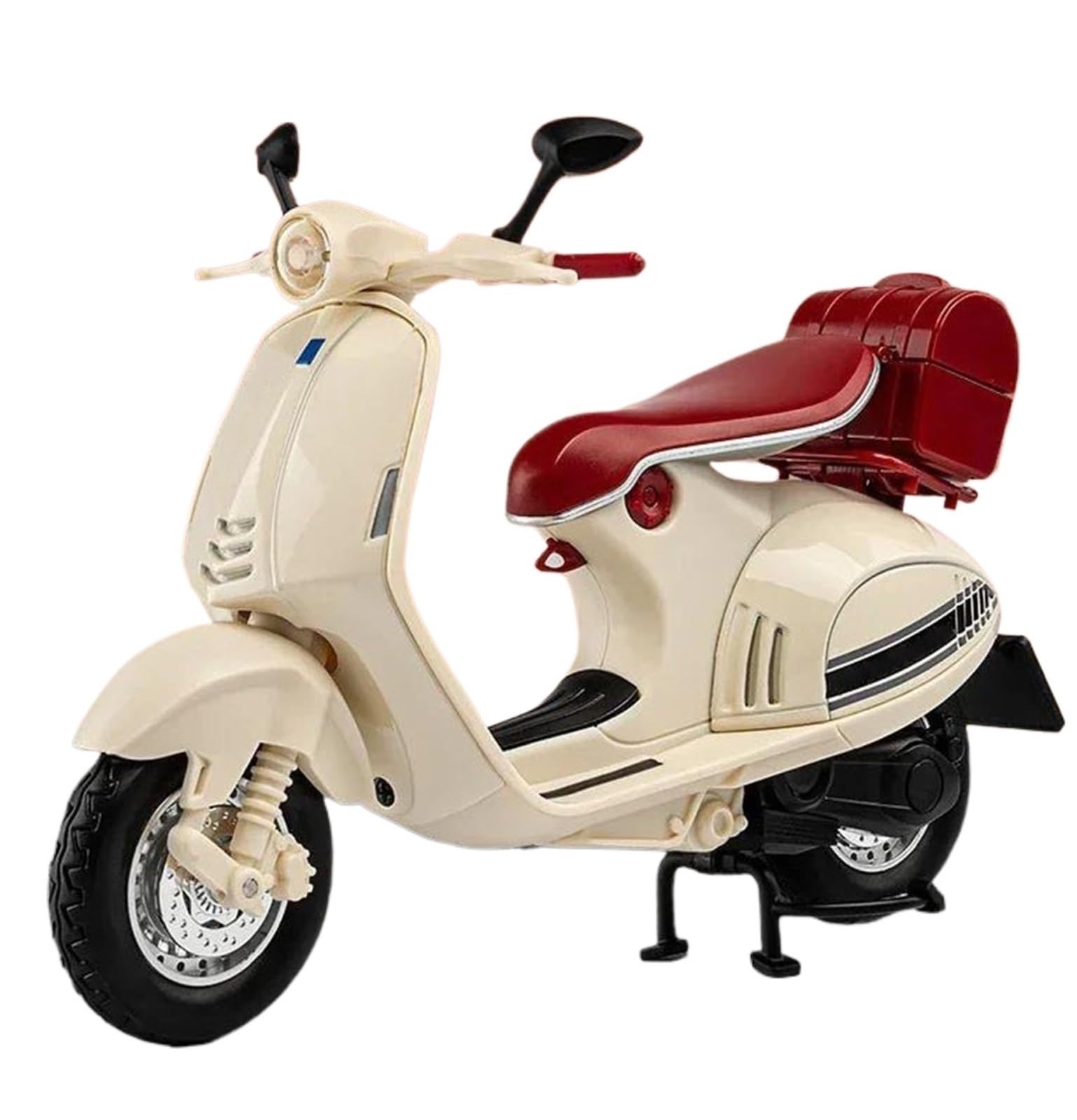 Modello di Giocattolo Modellino di Moto in Lega 1:12, Modello Scooter Giocattolo con Luci E Suoni, Regalo, Decorazione per Torta per Vespa 946(Beige)