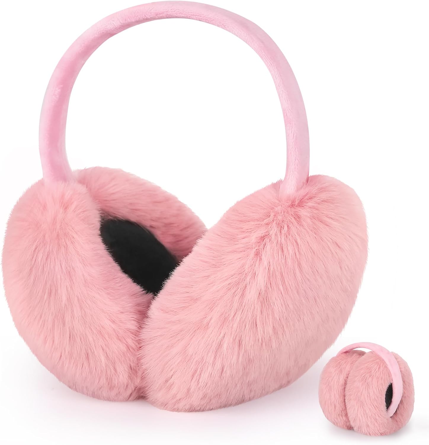 Earmuffs for Women Winter Warm Foldable Ear Muffs Faux Fur Cute Fuzzy Ear Warmers for Girls Women