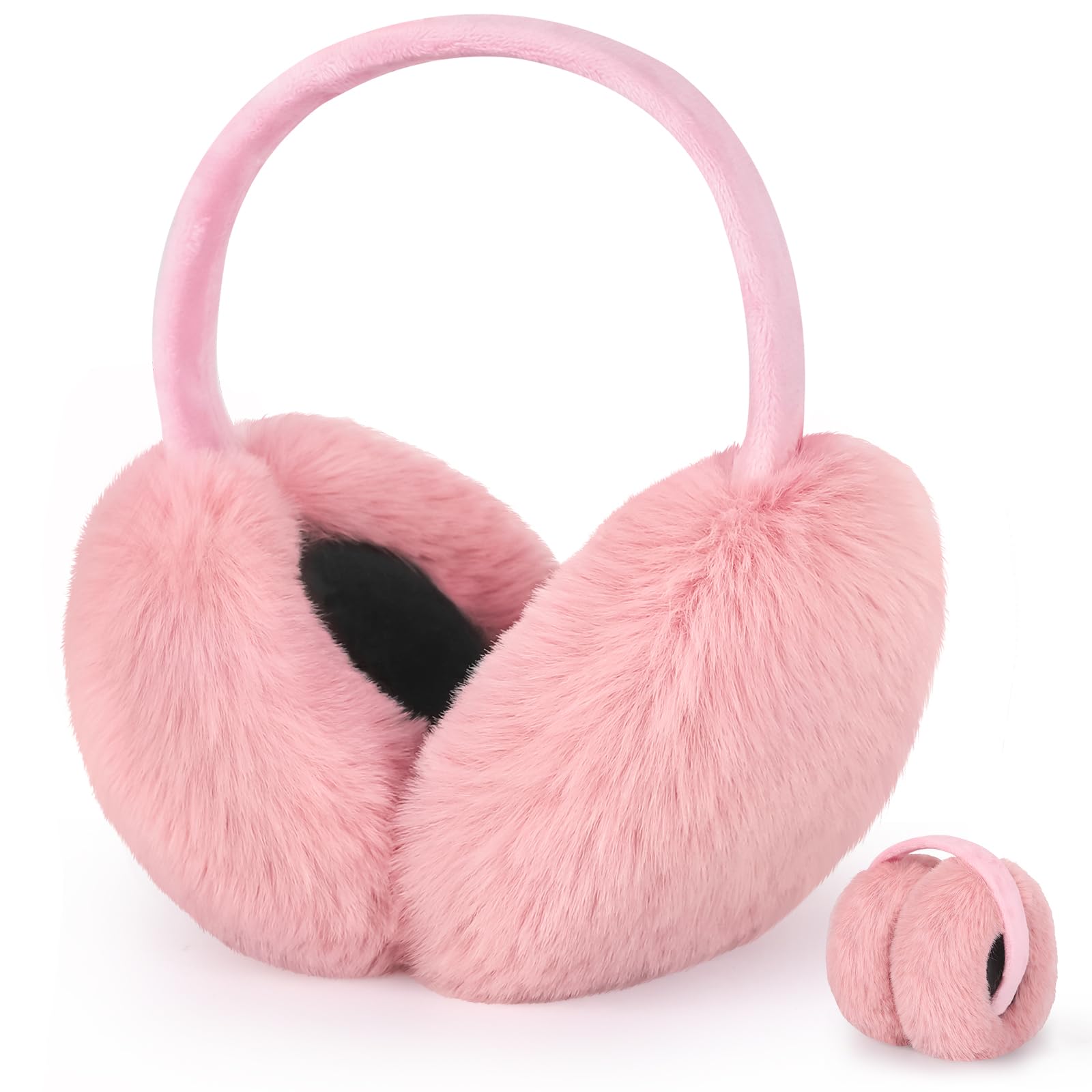 Earmuffs for Women Winter Warm Foldable Ear Muffs Faux Fur Cute Fuzzy Ear Warmers for Girls Women-image-19