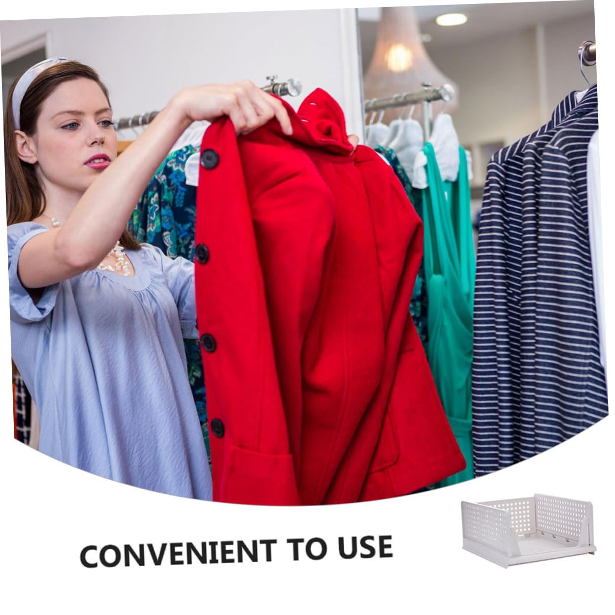 Tiroirs à Vêtements Empilables en Plastique Blanc Compartiments Ventilés, Organisateurs Pratiques pour Penderie, Lot de 2 Tiroirs de Rangement Modulables