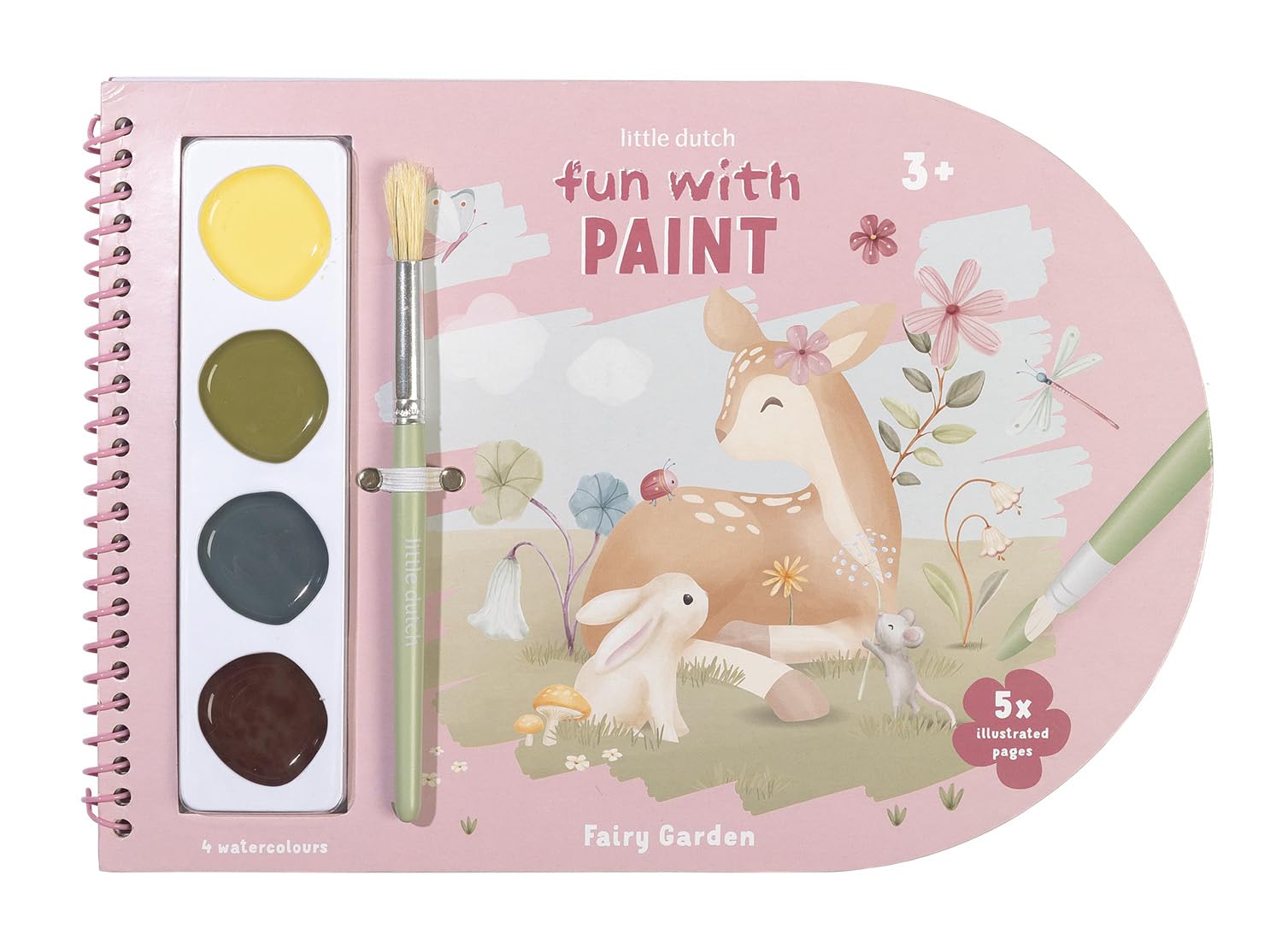 Little Dutch Fairy Garden 126558 Colouring Book with Watercolour