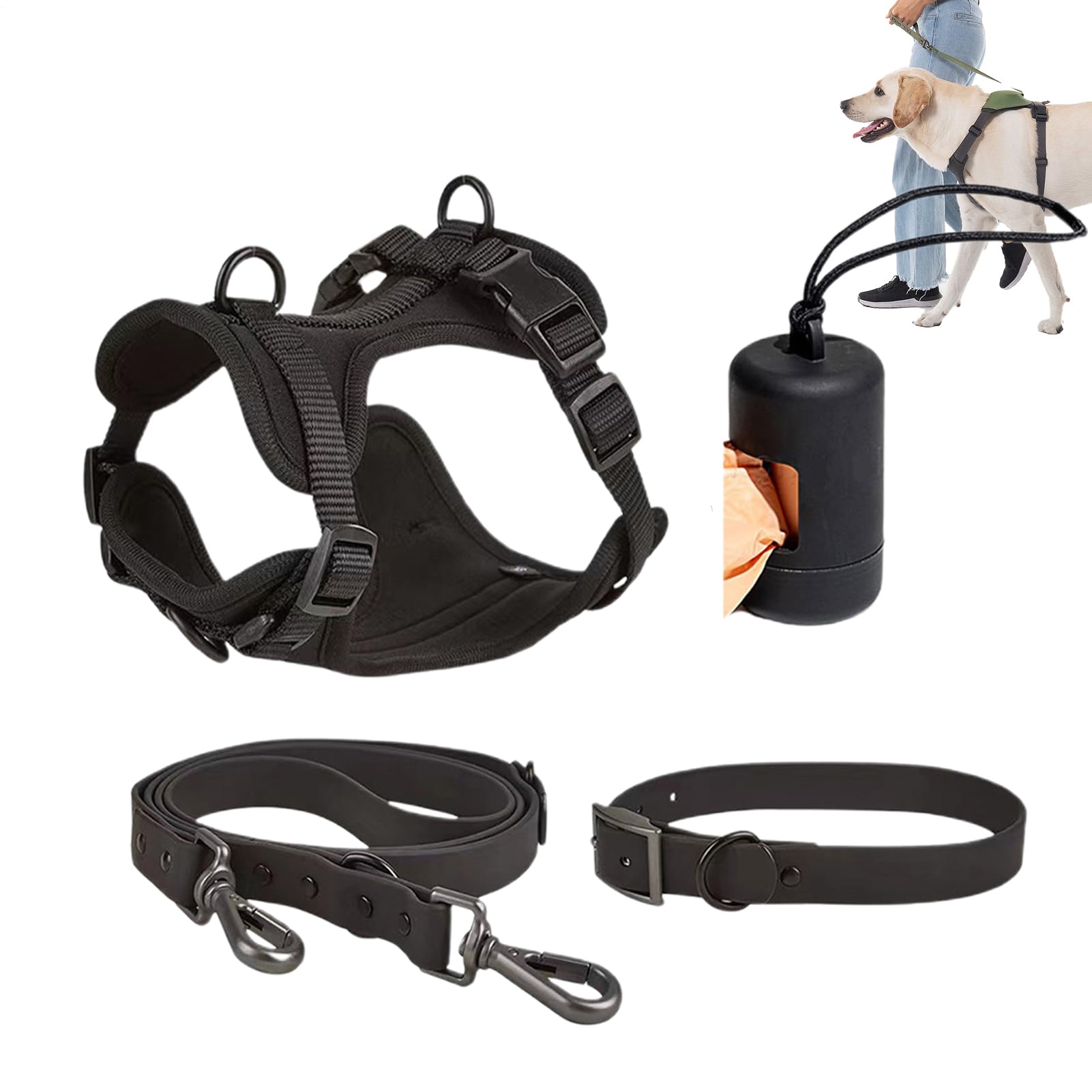 Juego de arneses para Perros para Perros de tamaño Mediano,Juego de arneses para para de tamaño pequeño | Arnés para sin tirones - de Cables con arnés para Mascotas sin Tiro